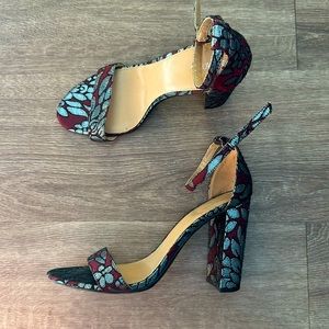 Silver and maroon Merona heels